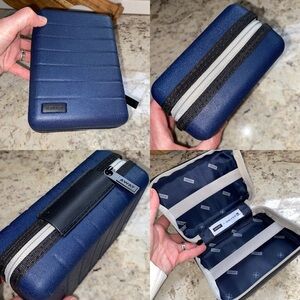 Away Mini Hard Case Luggage  x United Airlines Navy Blue Pouch EUC
